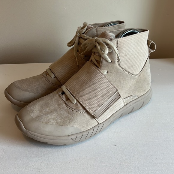 ZARA Kid’s Beige Suede Discreet Lace Up High Top Sneaker Size 37 (6.5) - Picture 4 of 10